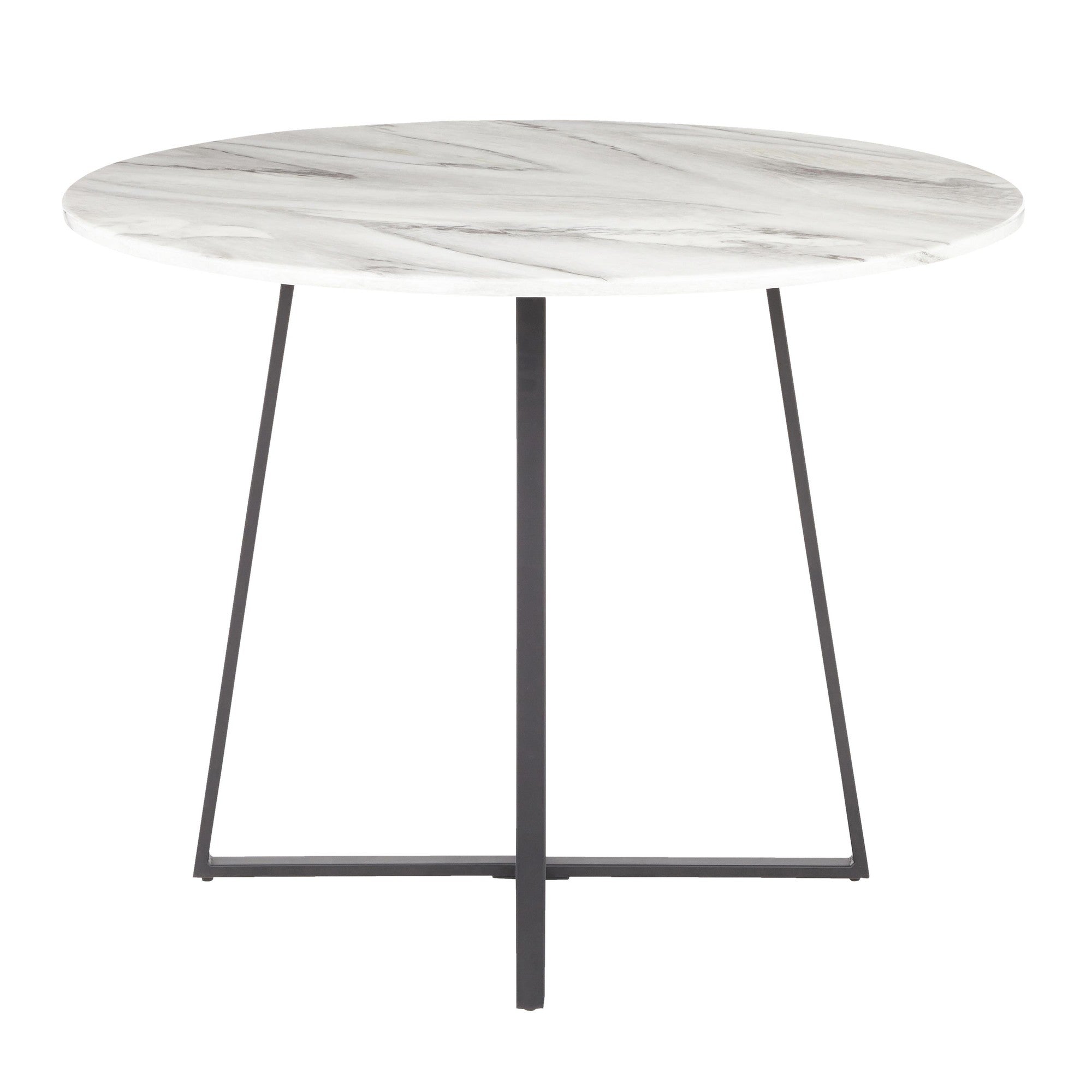 Cosmo Dining Table - Black Metal, White Marble