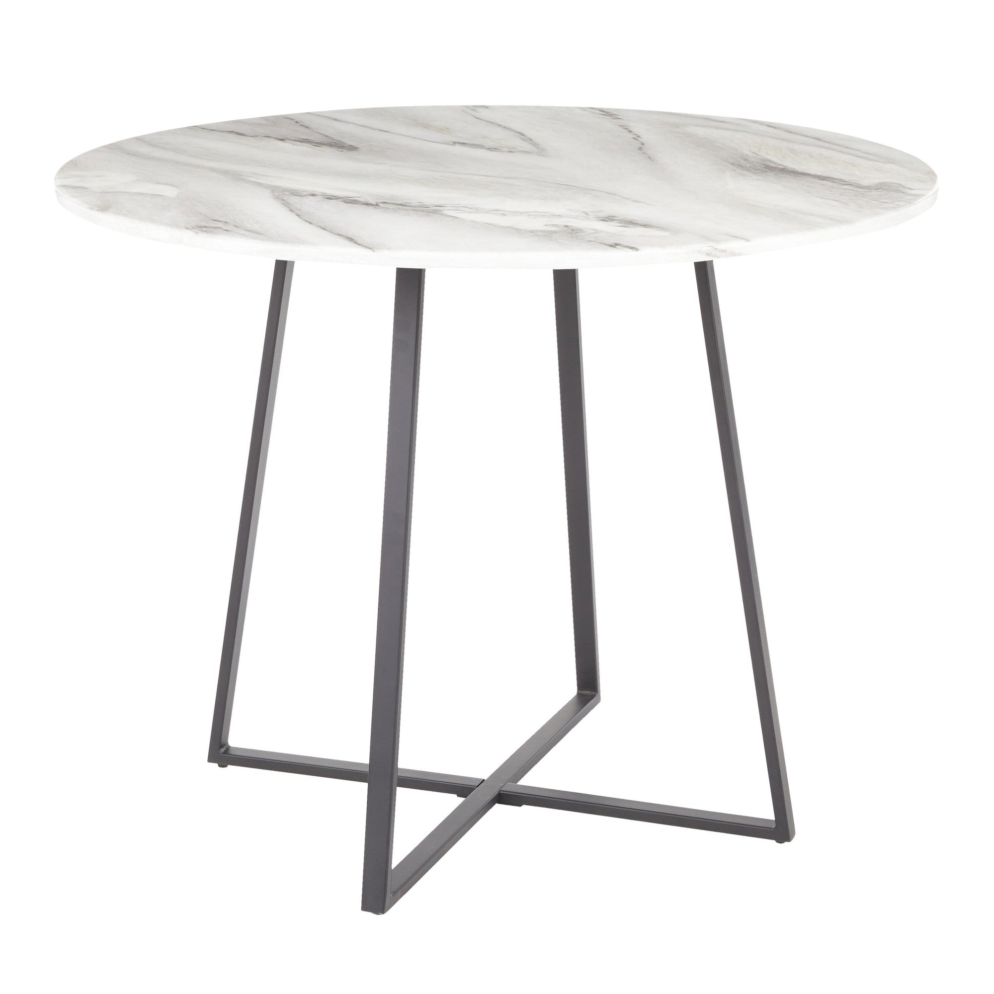 Cosmo Dining Table - Black Metal, White Marble