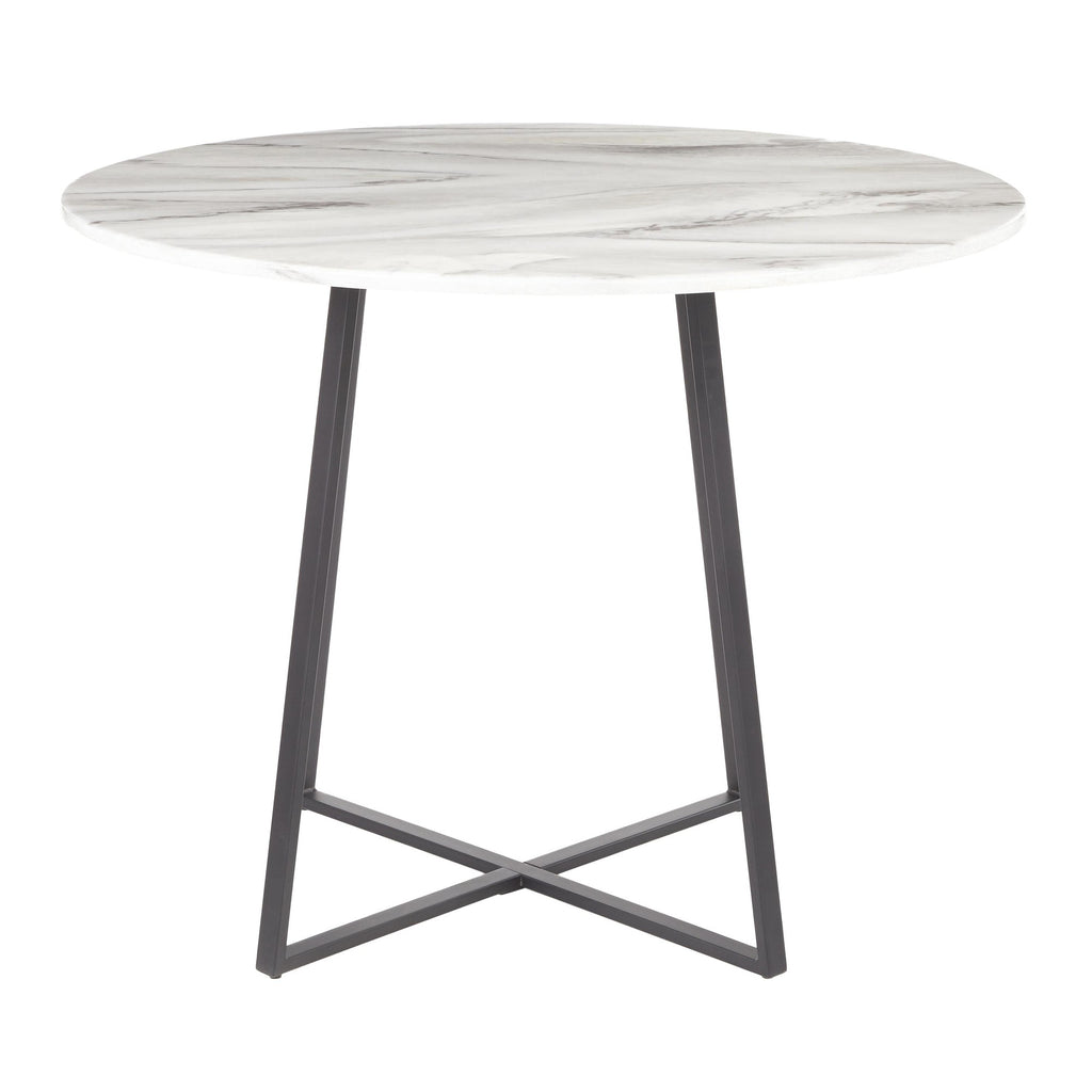Cosmo Dining Table - Black Metal, White Marble