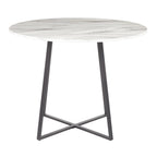Cosmo Dining Table - Black Metal, White Marble