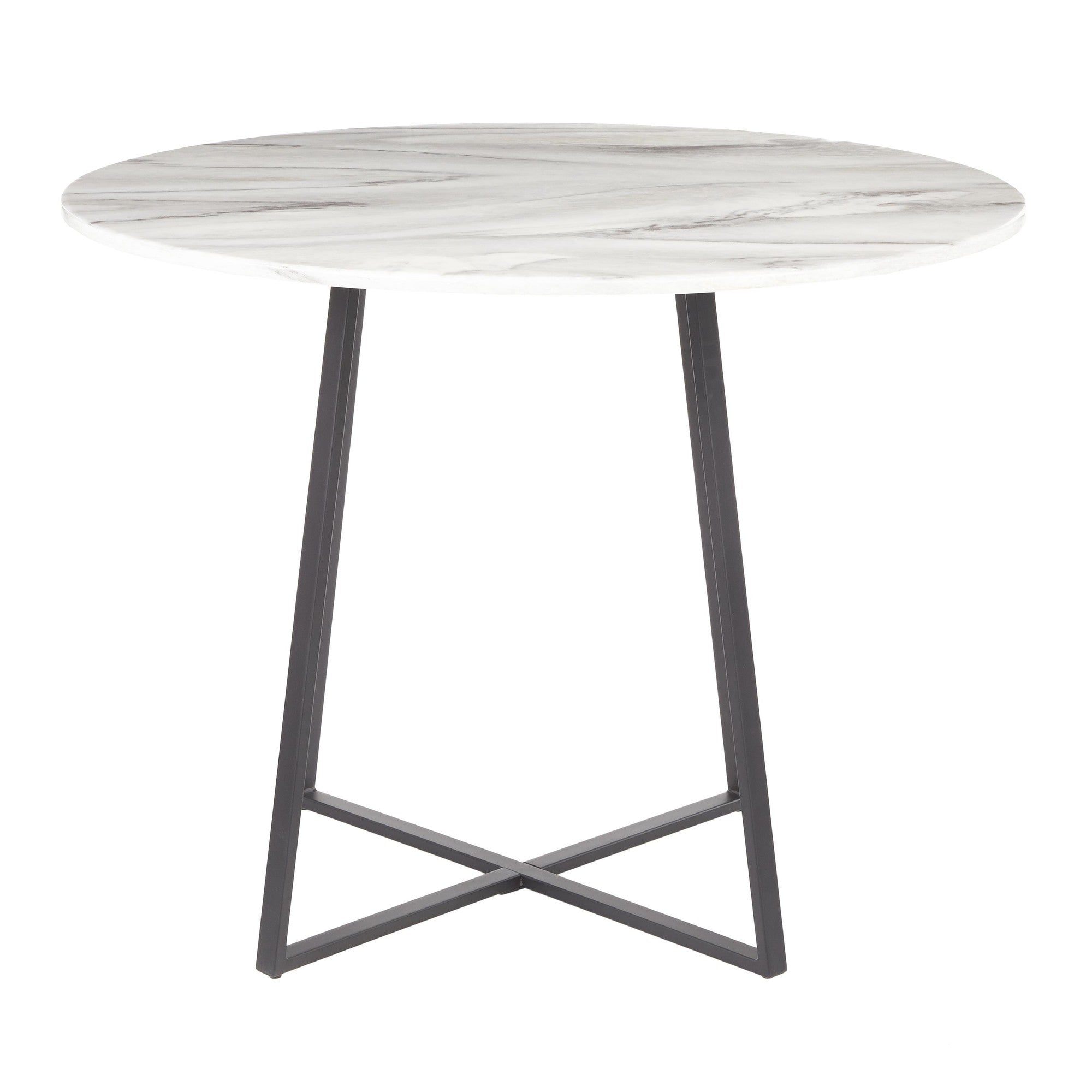 Cosmo Dining Table - Black Metal, White Marble