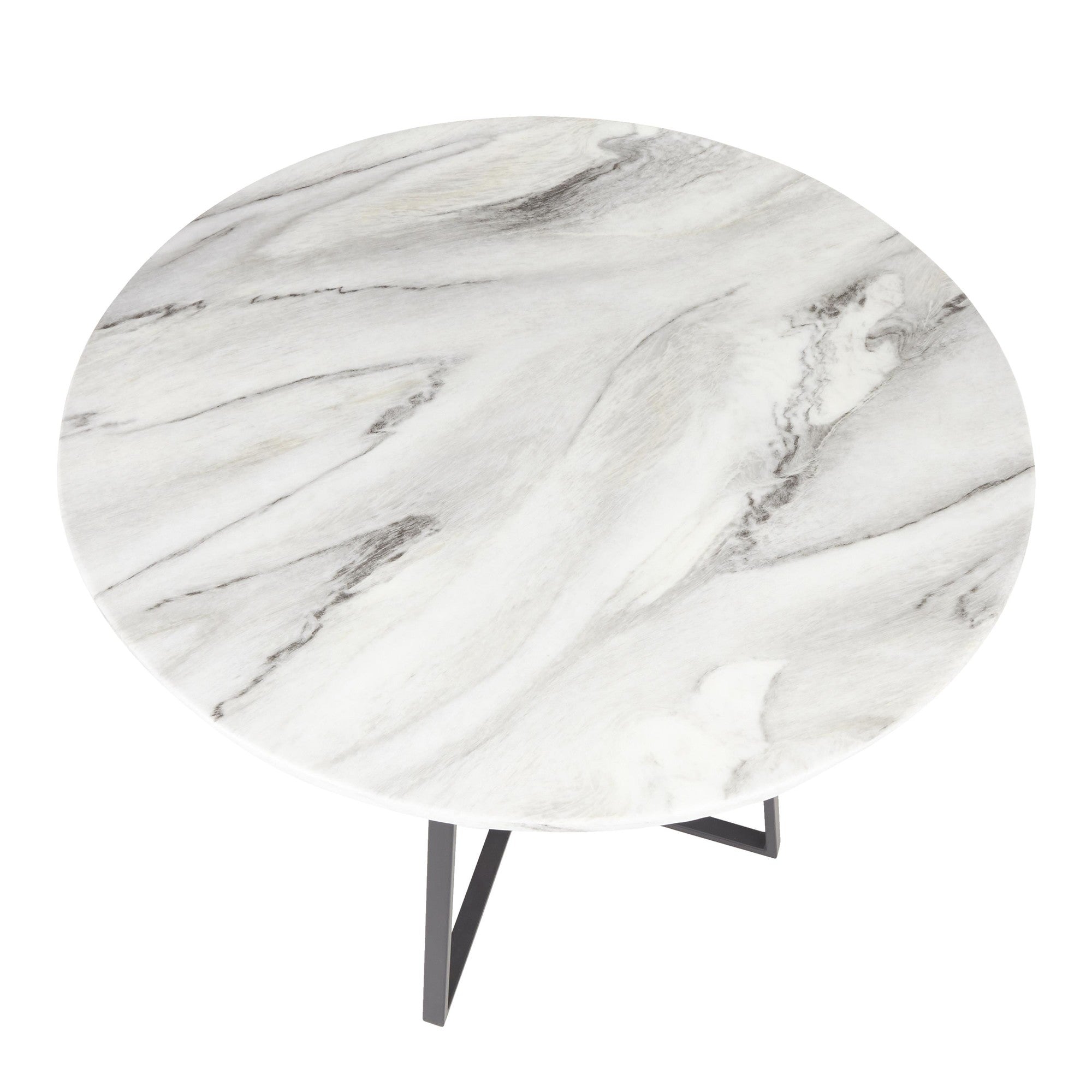 Cosmo Dining Table - Black Metal, White Marble