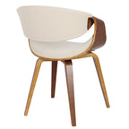 Curvo Chair - Walnut Wood, Cream Fabric