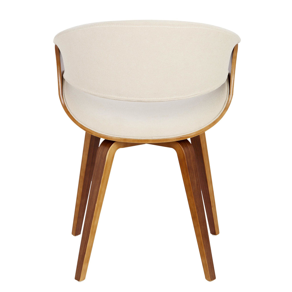 Curvo Chair - Walnut Wood, Cream Fabric