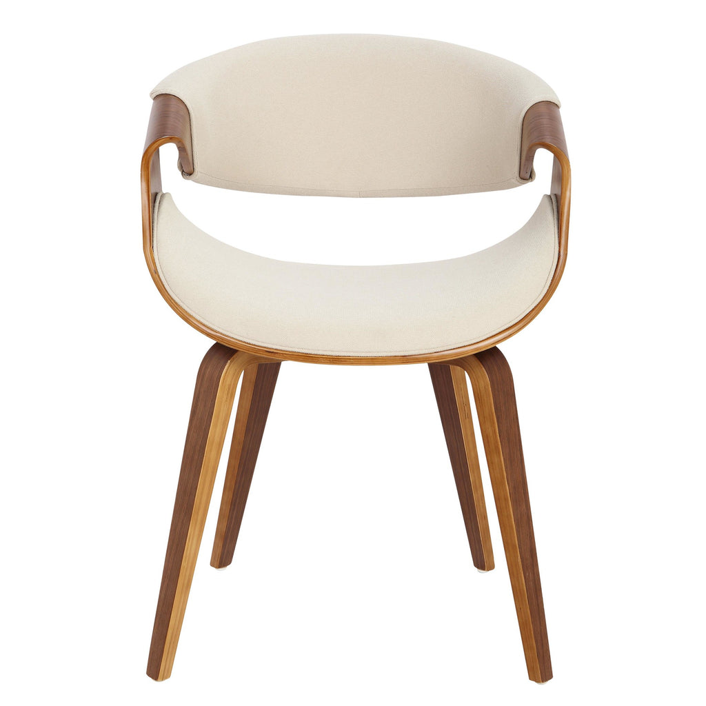 Curvo Chair - Walnut Wood, Cream Fabric