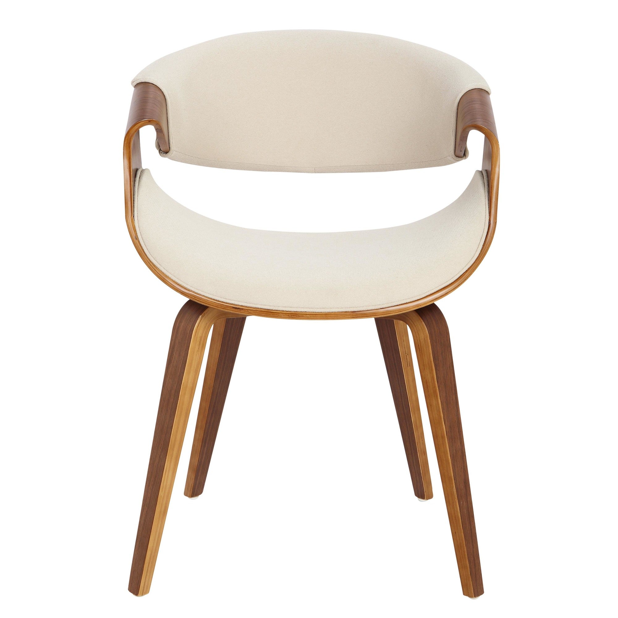 Curvo Chair - Walnut Wood, Cream Fabric