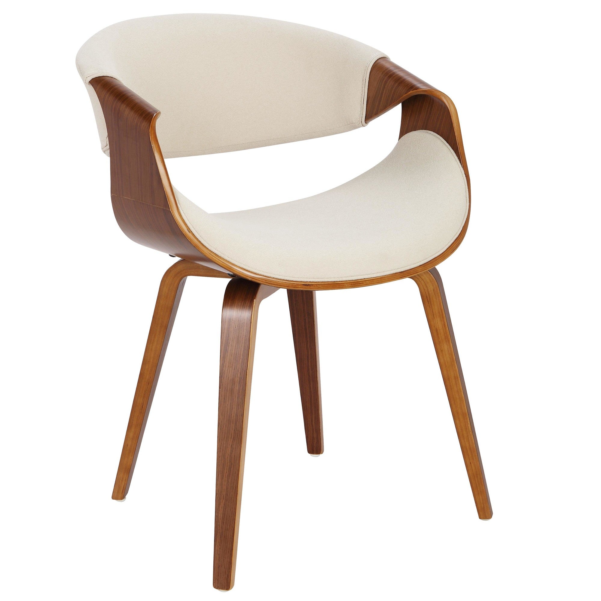 Curvo Chair - Walnut Wood, Cream Fabric