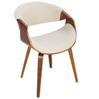 Curvo Chair - Walnut Wood, Cream Fabric
