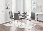 Foster Dining Chair - Set of 2 - Stainless Steel, Grey PU