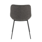 Outlaw Two-tone Chair - Set of 2 - Black Metal, Black PU, Grey Fabric