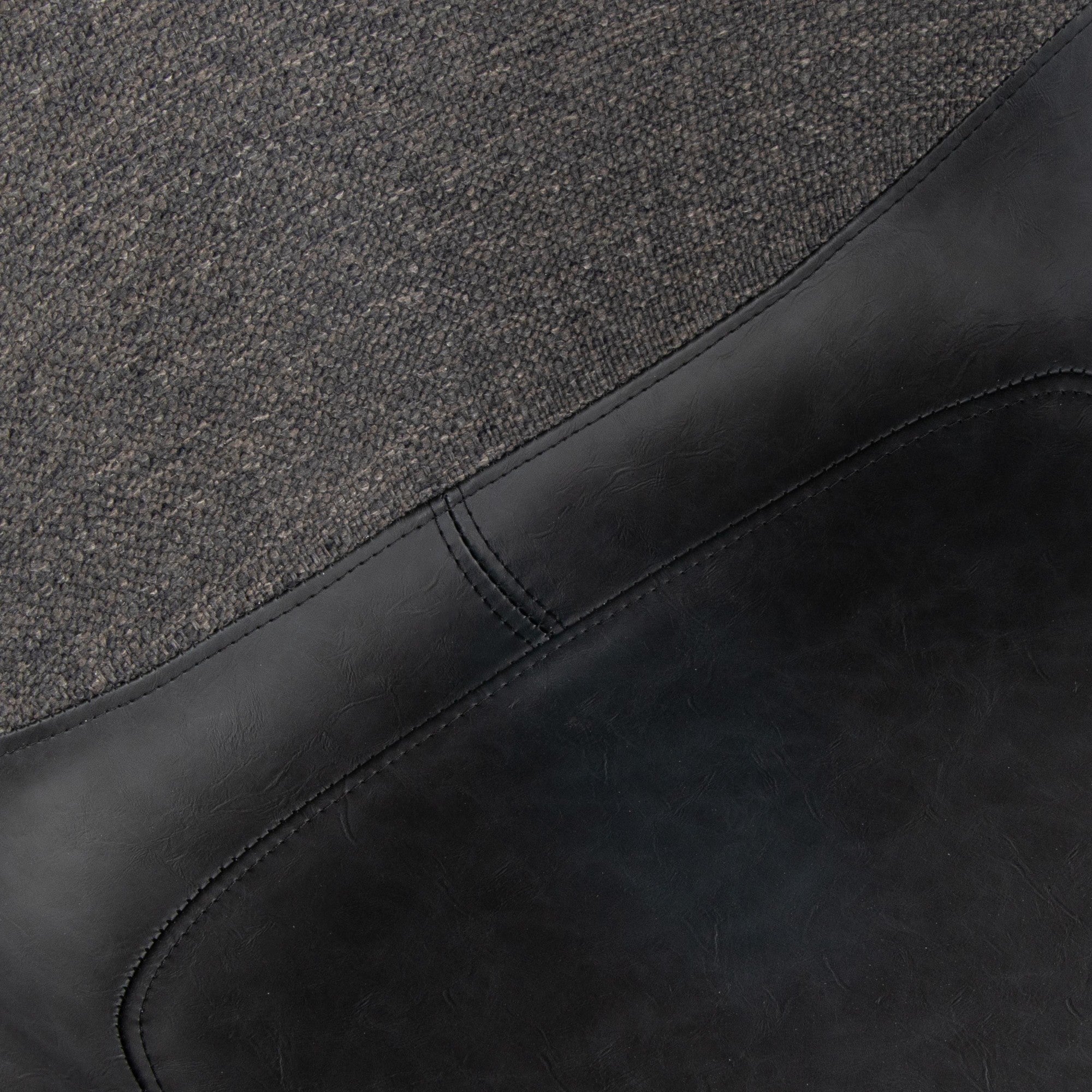 Outlaw Two-tone Chair - Set of 2 - Black Metal, Black PU, Grey Fabric