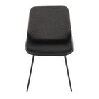 Outlaw Two-tone Chair - Set of 2 - Black Metal, Black PU, Grey Fabric