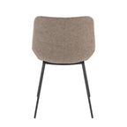 Outlaw Two-tone Chair - Set of 2 - Black Metal, Espresso PU, Brown Fabric
