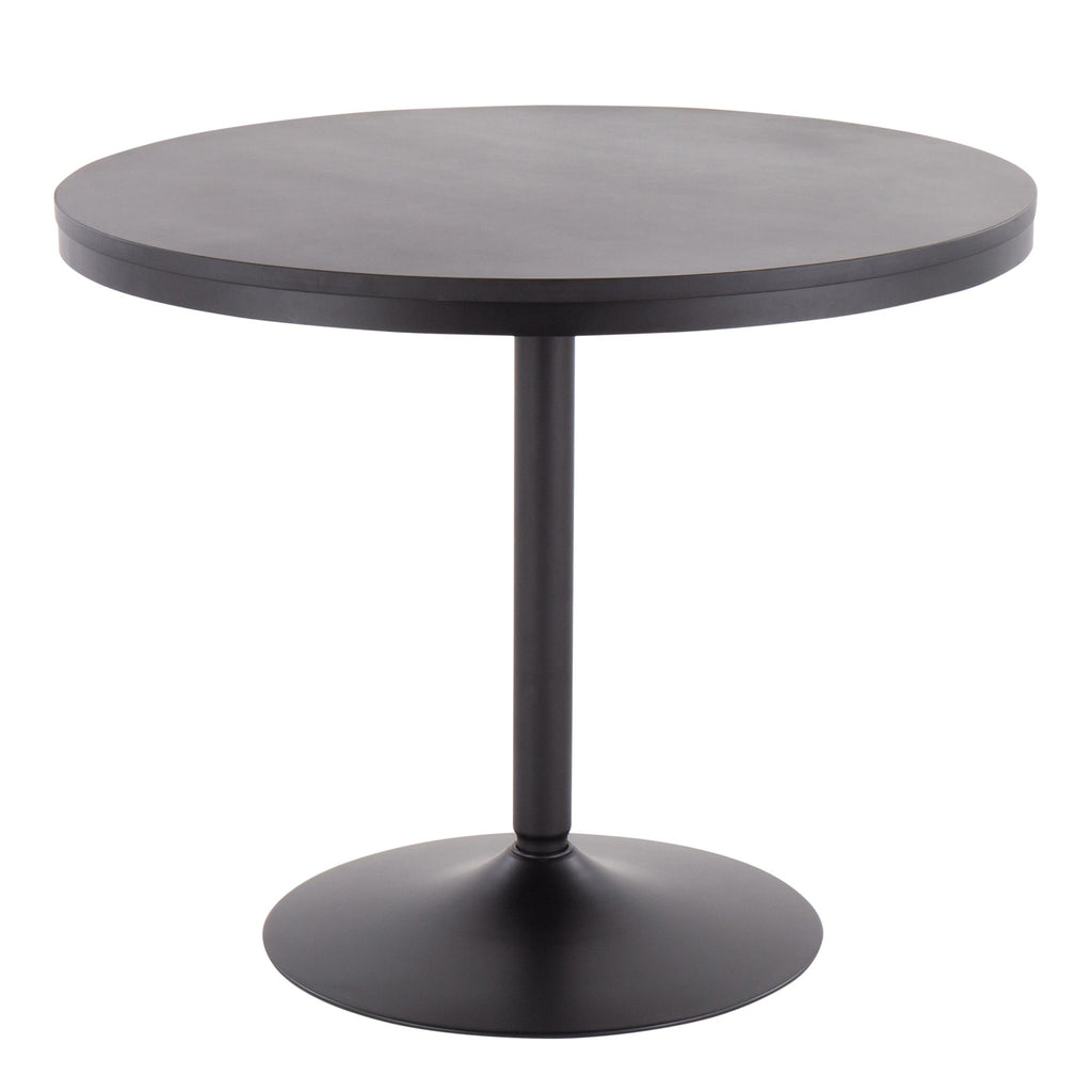Dakota-preston Dining Set - 3 Piece - Black Metal, Black Wood, Antique Copper, Whitewashed Wood