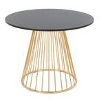 Canary-cinch Dining Set - 5 Piece - Gold Metal, Black MDF, Black PU