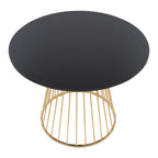 Canary-claire Dining Set - 5 Piece - Gold Metal, Black MDF, Black PU