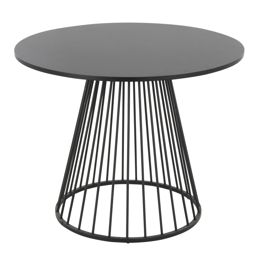 Canary-durango Dining Set - 5 Piece - Black Metal, Black MDF, Green PU