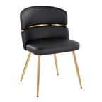 Cosmo-cinch Dining Set - 5 Piece - Gold Metal, Black MDF, Black PU