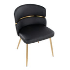 Cosmo-cinch Dining Set - 5 Piece - Gold Metal, Black MDF, Black PU