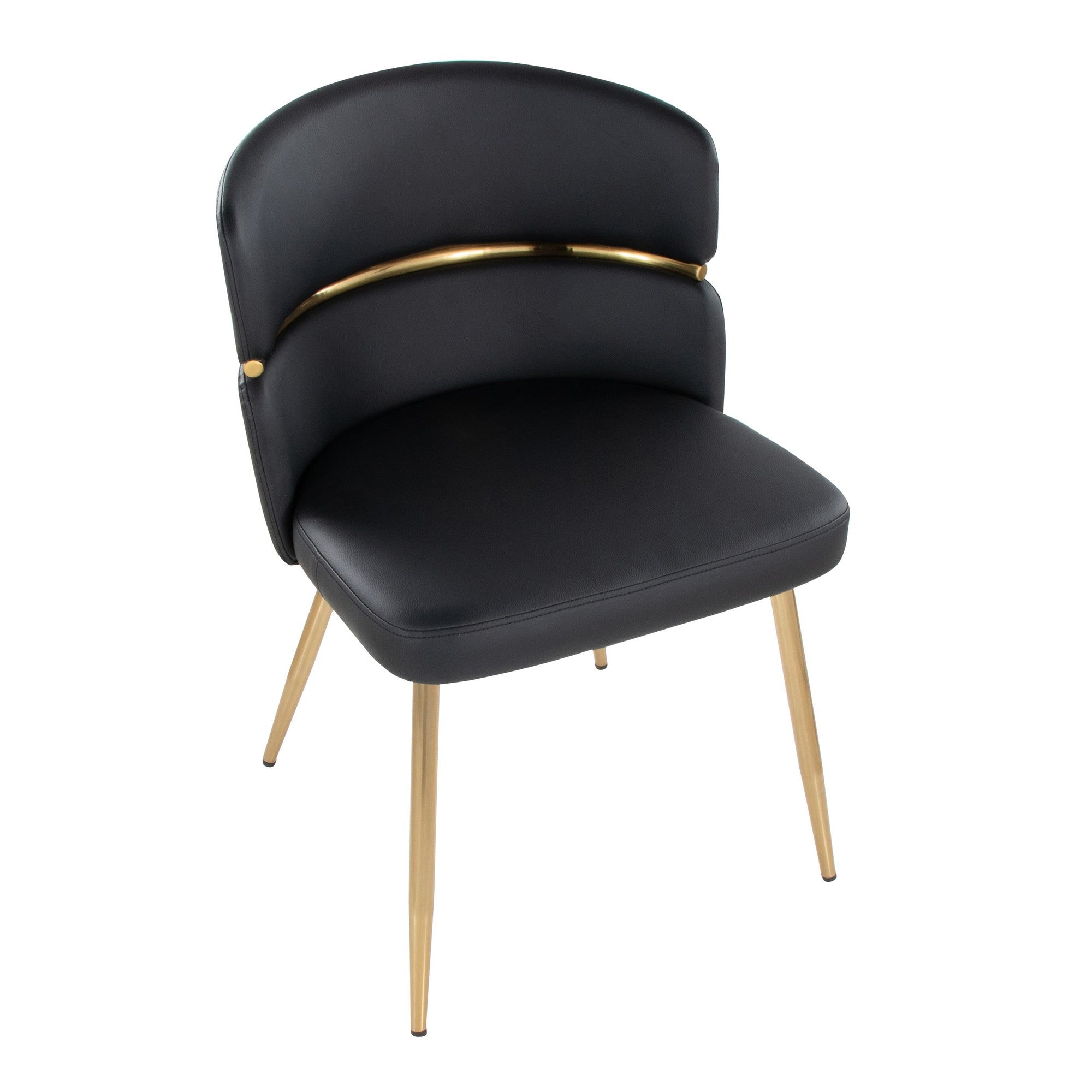 Cosmo-cinch Dining Set - 5 Piece - Gold Metal, Black MDF, Black PU