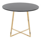Cosmo-cinch Dining Set - 5 Piece - Gold Metal, Black MDF, Black PU