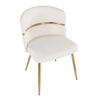 Cosmo-cinch Dining Set - 5 Piece - Gold Metal, White MDF, White PU