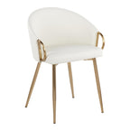 Cosmo-claire Dining Set - 5 Piece - Gold Metal, White MDF, White PU