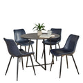 Cosmo-durango Dining Set - 5 Piece - Black Metal, Black MDF, Blue PU