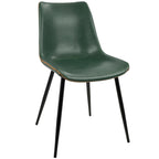 Cosmo-durango Dining Set - 5 Piece - Black Metal, Black MDF, Green PU