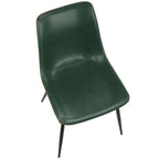 Cosmo-durango Dining Set - 5 Piece - Black Metal, Black MDF, Green PU