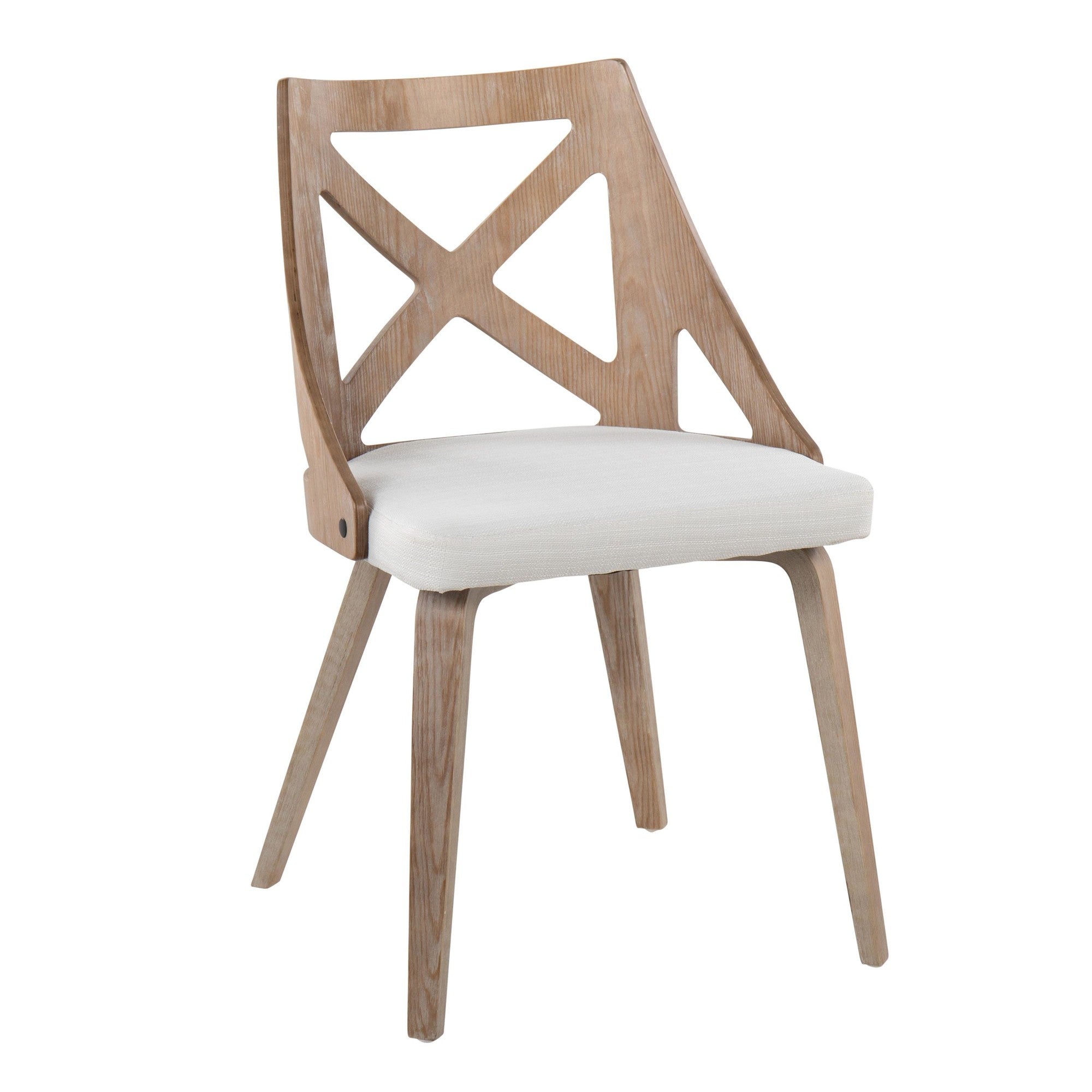 Dakota-charlotte Dining Set - 5 Piece - Antique Metal, Espresso Bamboo, Cream Noise Fabric, Whitewashed Wood