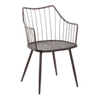 Dakota-winston Dining Set - 5 Piece - Black Metal, Black Wood, Brown Metal, Dark Walnut Wood