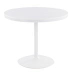 Dakota-charlotte Dining Set - 5 Piece - White Steel, White Wood, Blue Fabric, White Textured Wood