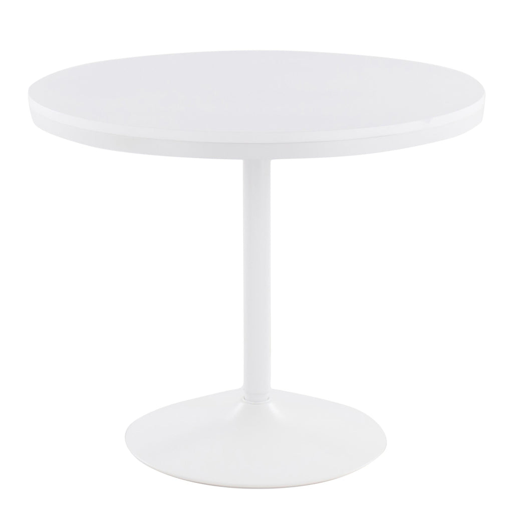 Dakota-savannah Dining Set - 5 Piece - White Steel, White Wood, Copper Metal, Whitewashed Wood,cream Noise Fabric
