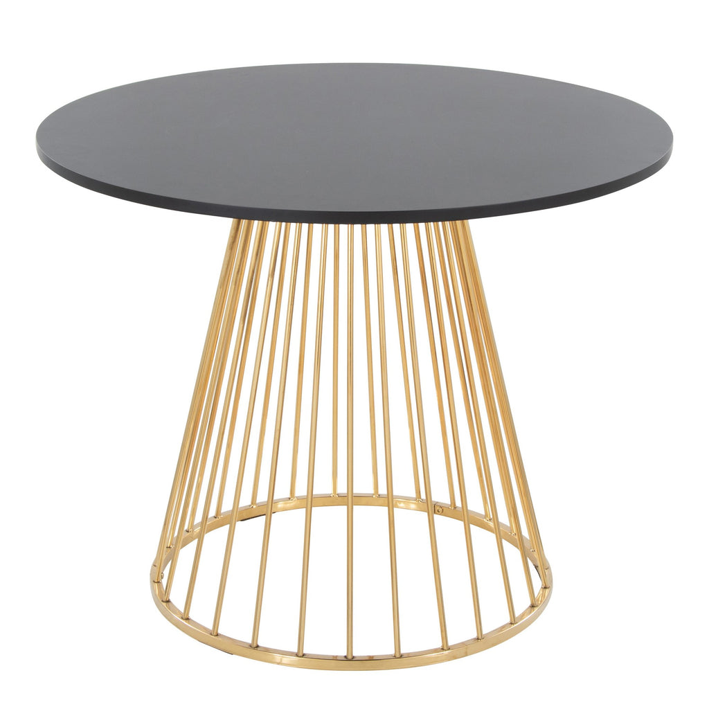 Canary Dining Table - Gold Metal, Black MDF