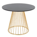 Canary Dining Table - Gold Metal, Black MDF