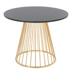Canary Dining Table - Gold Metal, Black MDF