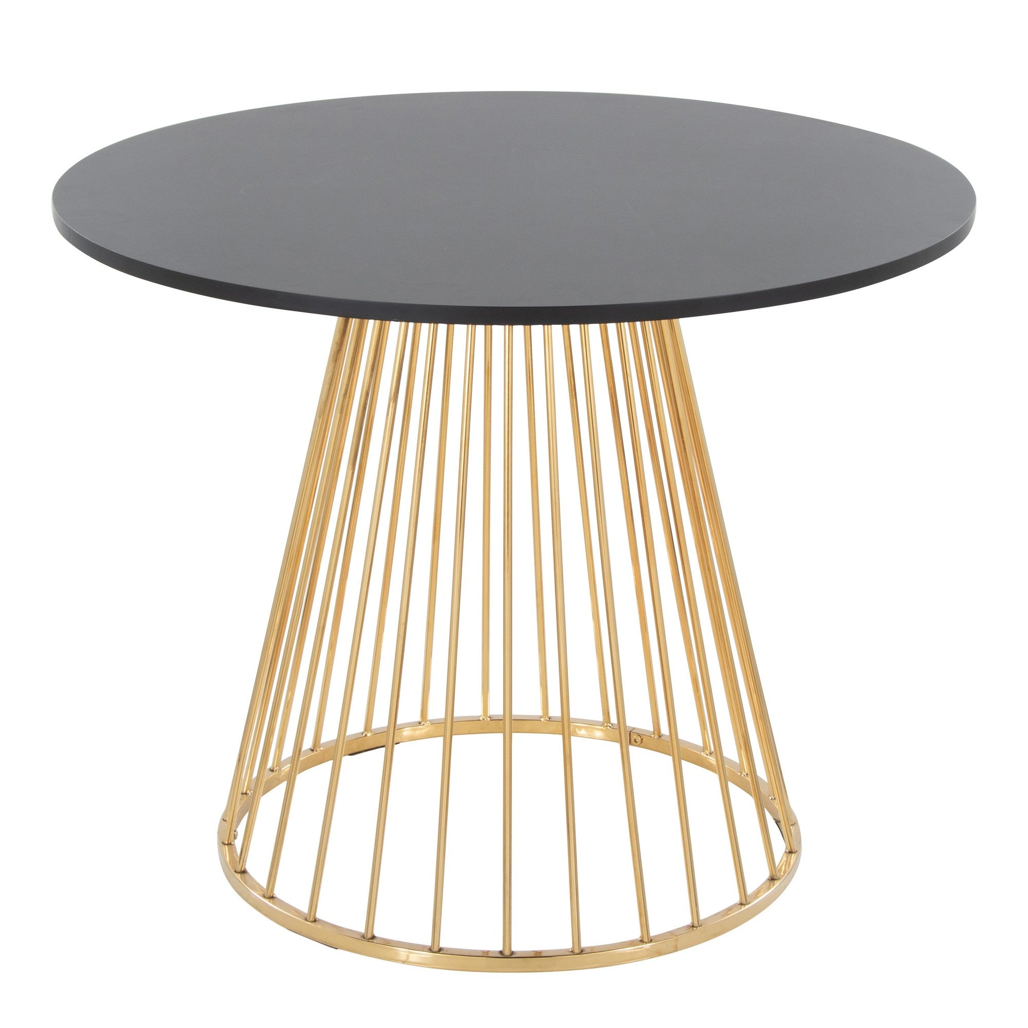Canary Dining Table - Gold Metal, Black MDF