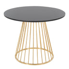 Canary Dining Table - Gold Metal, Black MDF