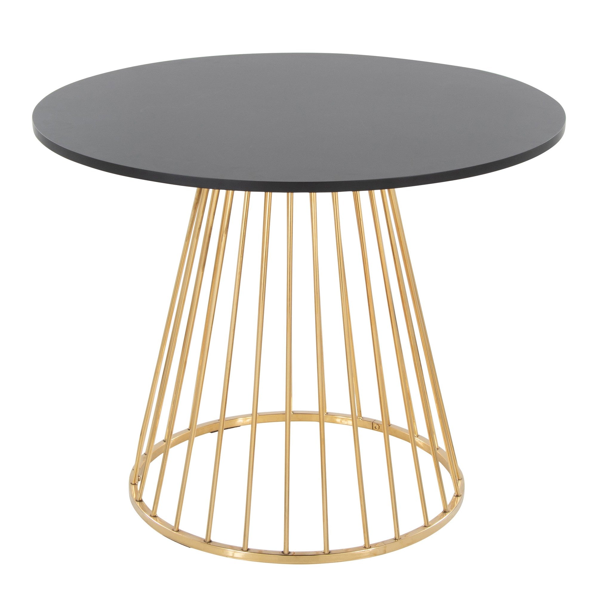 Canary Dining Table - Gold Metal, Black MDF