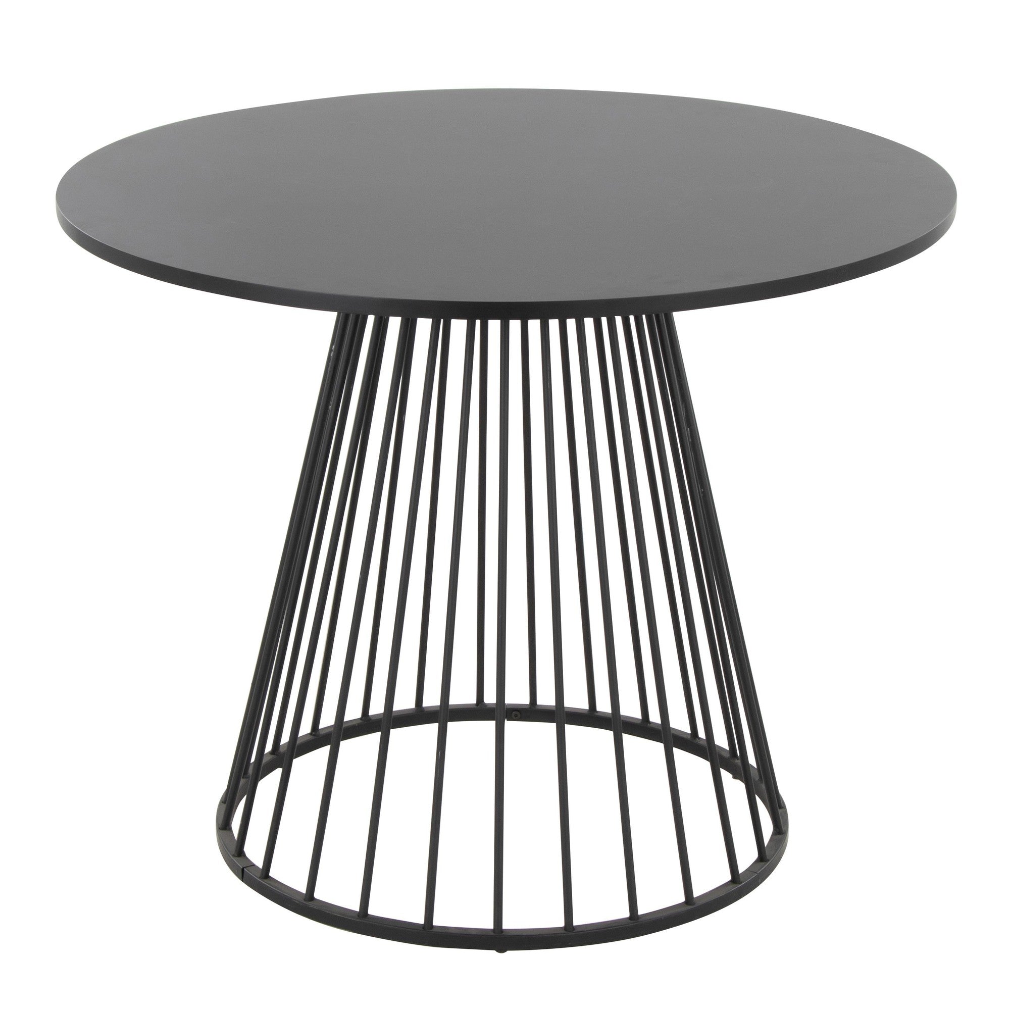 Canary Dining Table - Black Metal, Black MDF
