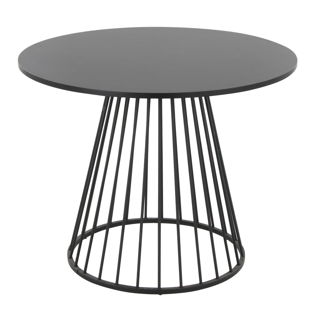 Canary Dining Table - Black Metal, Black MDF