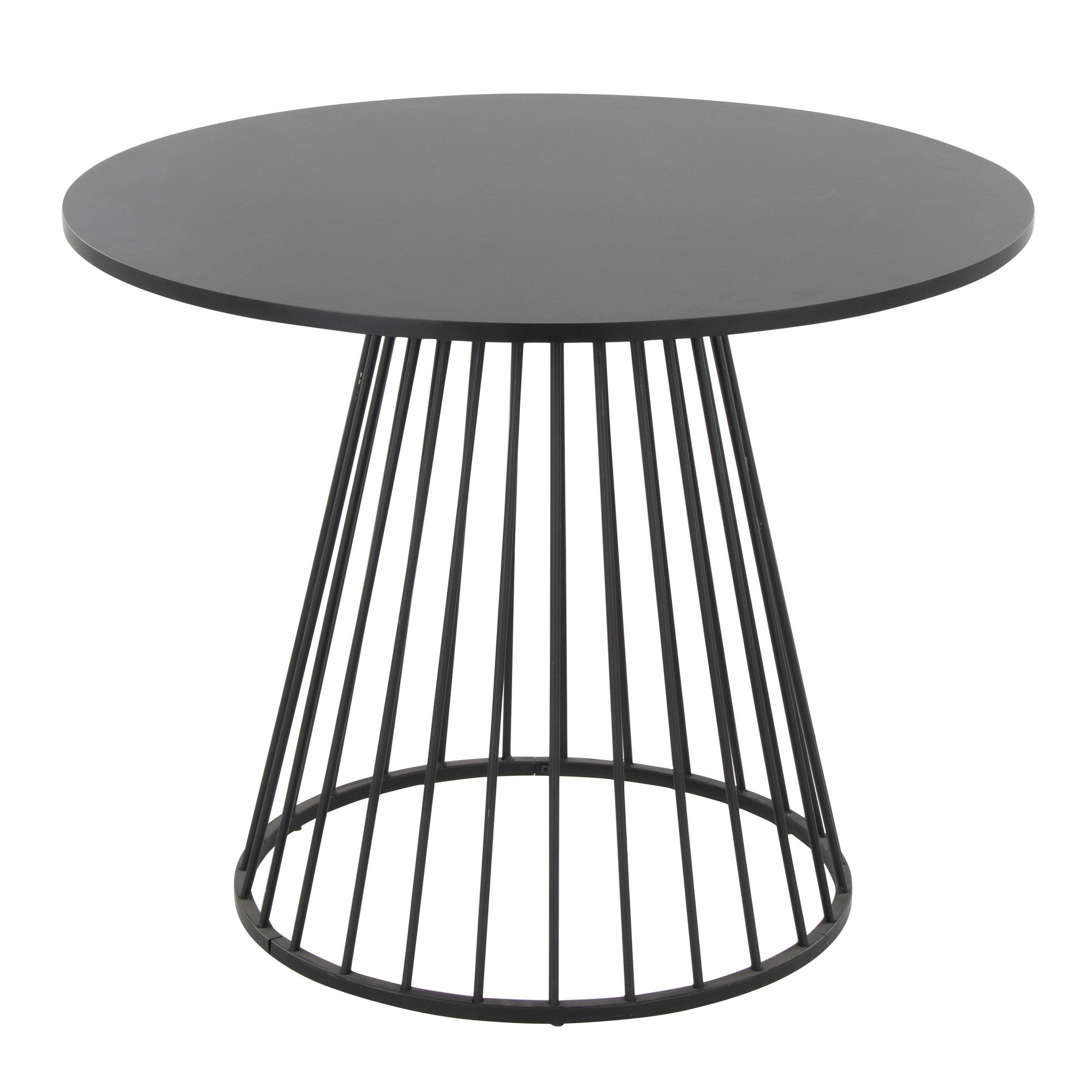 Canary Dining Table - Black Metal, Black MDF
