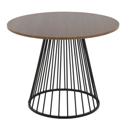 Canary Dining Table - Black Metal, Walnut Wood