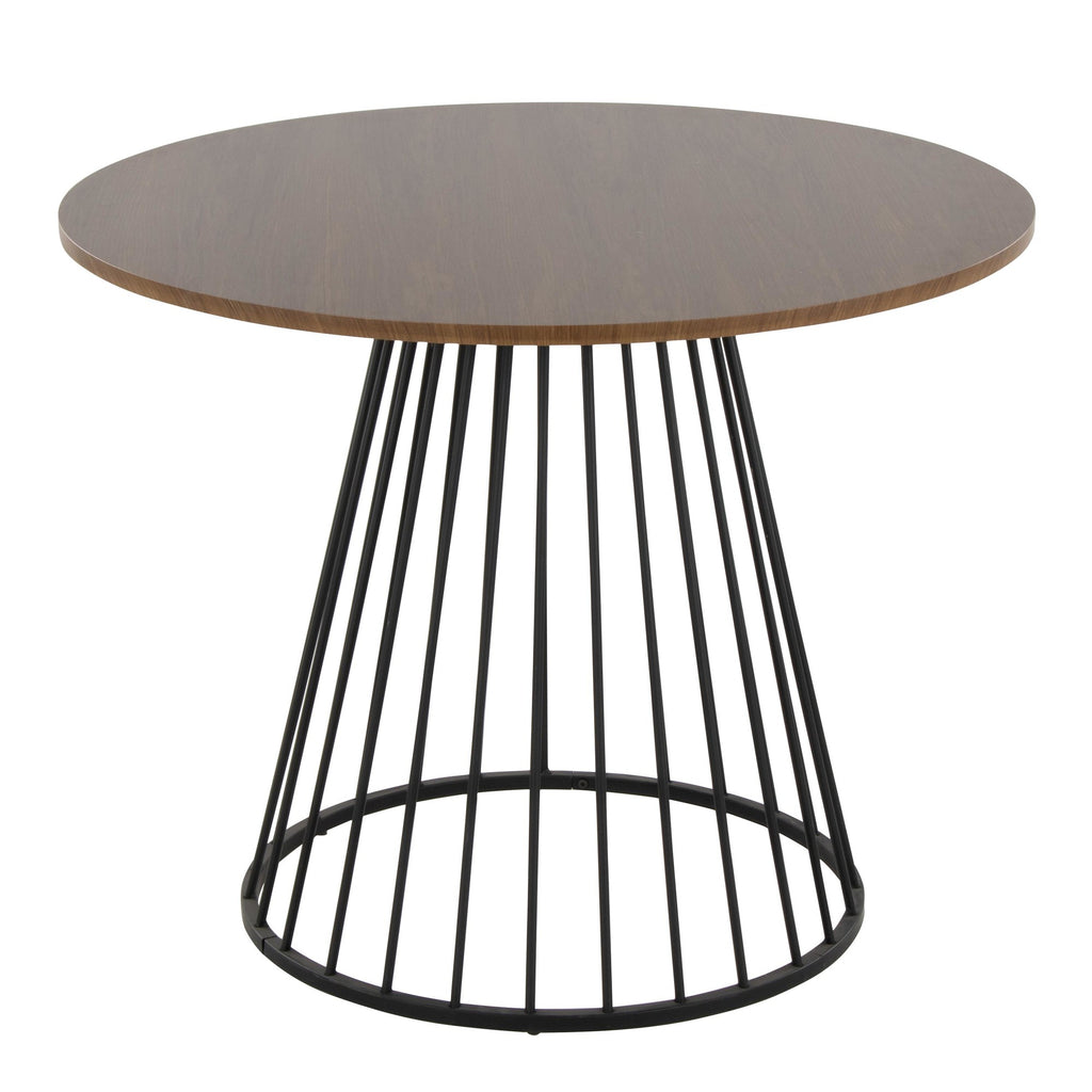 Canary Dining Table - Black Metal, Walnut Wood
