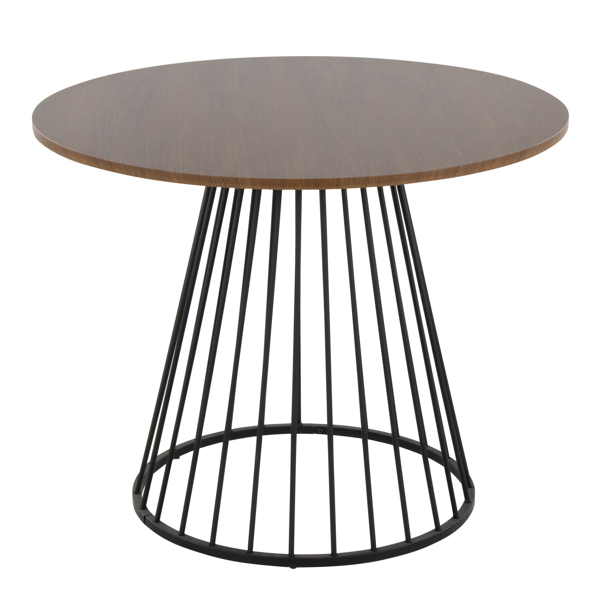 Canary Dining Table - Black Metal, Walnut Wood