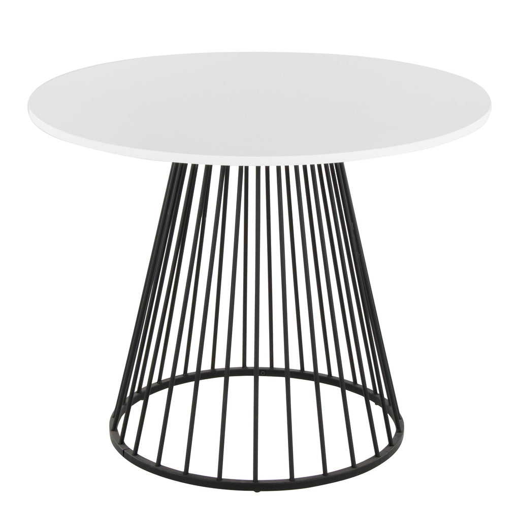 Canary Cosmo Dining Table - Black Meal, White MDF
