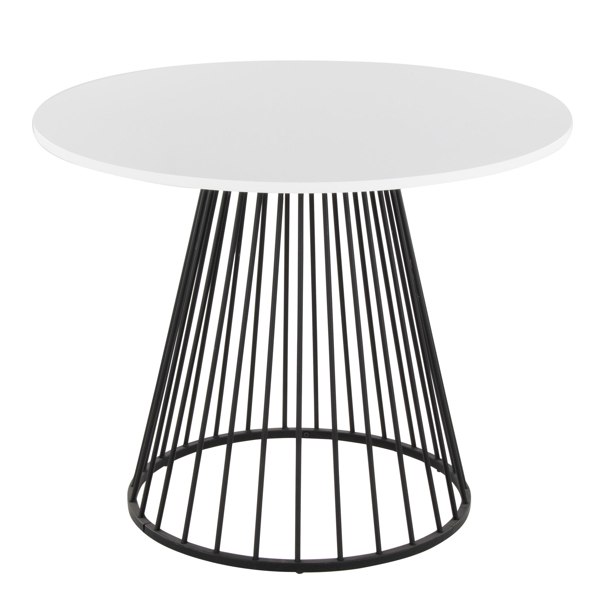 Canary Cosmo Dining Table - Black Meal, White MDF