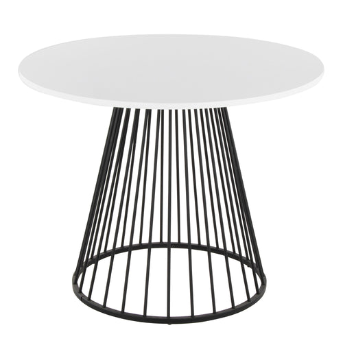 Canary Cosmo Dining Table - Black Meal, White MDF