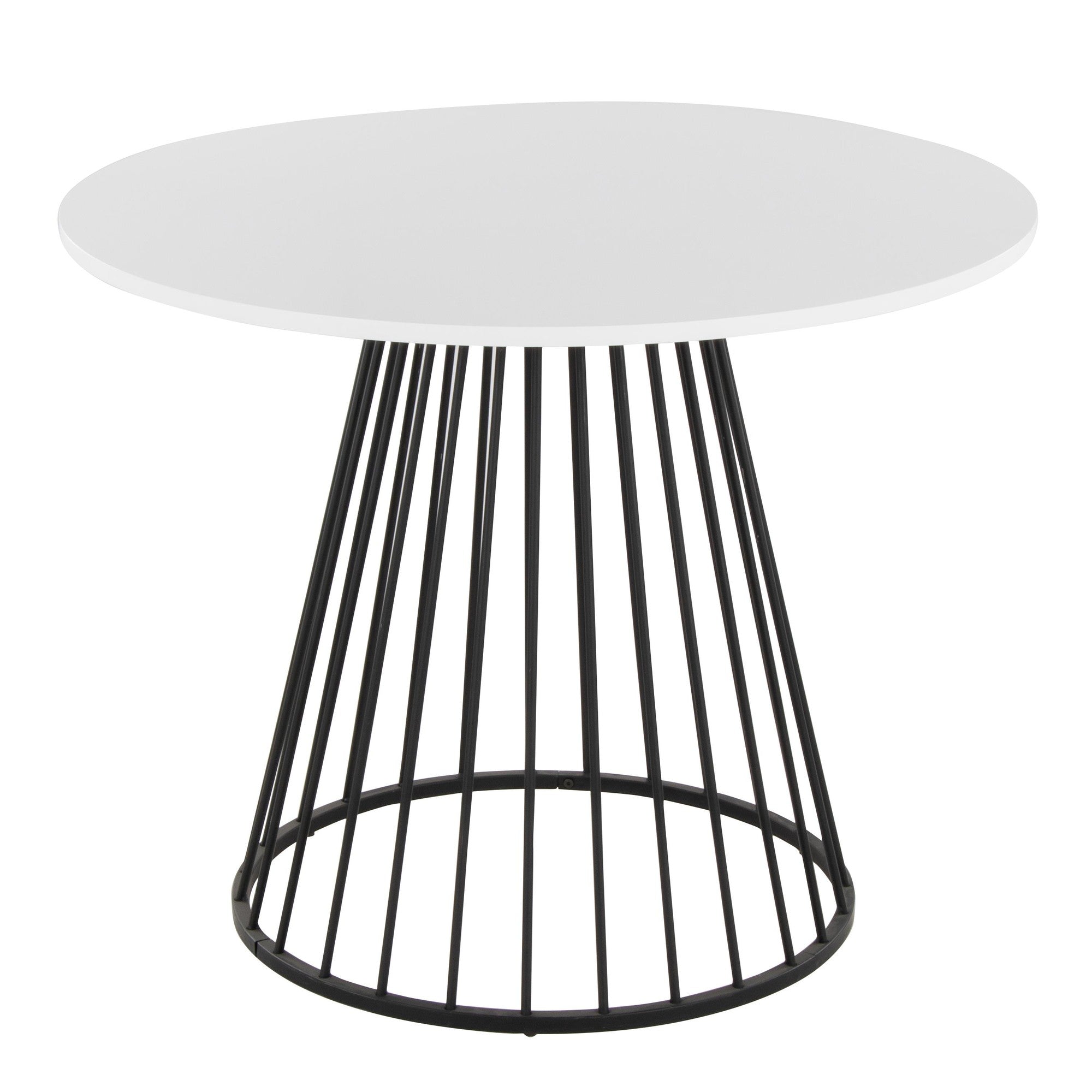 Canary Cosmo Dining Table - Black Meal, White MDF